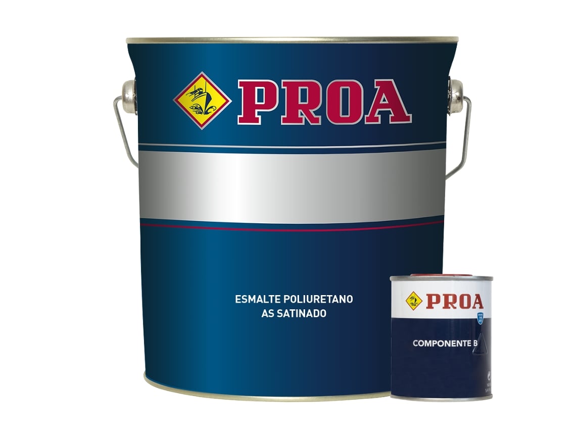 ESMALTE POLIURETANO SATINADO 2 COMPONENTES Blanco 4,6L Excelente adherencia para pintar sobre hierro, fibra, cristal