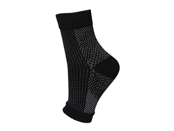 Meias de compressão Soothesocks para neuropatia. Aliviam dores no calcanhar e no arco do pé, melhoram a circulação e a estabilidade. Tamanhos G-GG. Preto e branco.