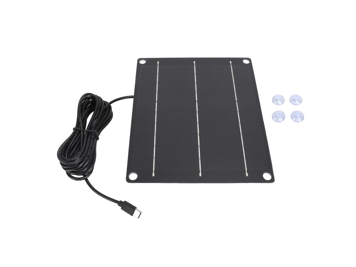 Panel solar de silicio monocristalino de 6 W, cargador solar portátil para exteriores para cámaras de seguridad.