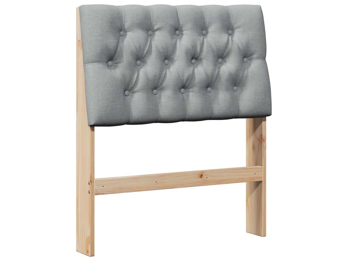 Maison Exclusive - Cabecero Tapizado Gris Claro 80 Cm Madera De Pino Macizo