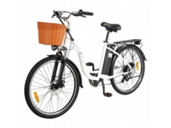 DYU C6 Ruedas de bicicleta eléctrica 26*1 95 Motor 350W Batería 36V 12 5Ah 7 velocidades Alcance máximo 70Km Blanco