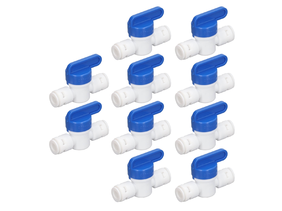 10 Piezas Válvula De Pelota Inline Mini Interruptor De Apagado Para Purificador De Agua Conexión Rápida 1/4 Pulgada