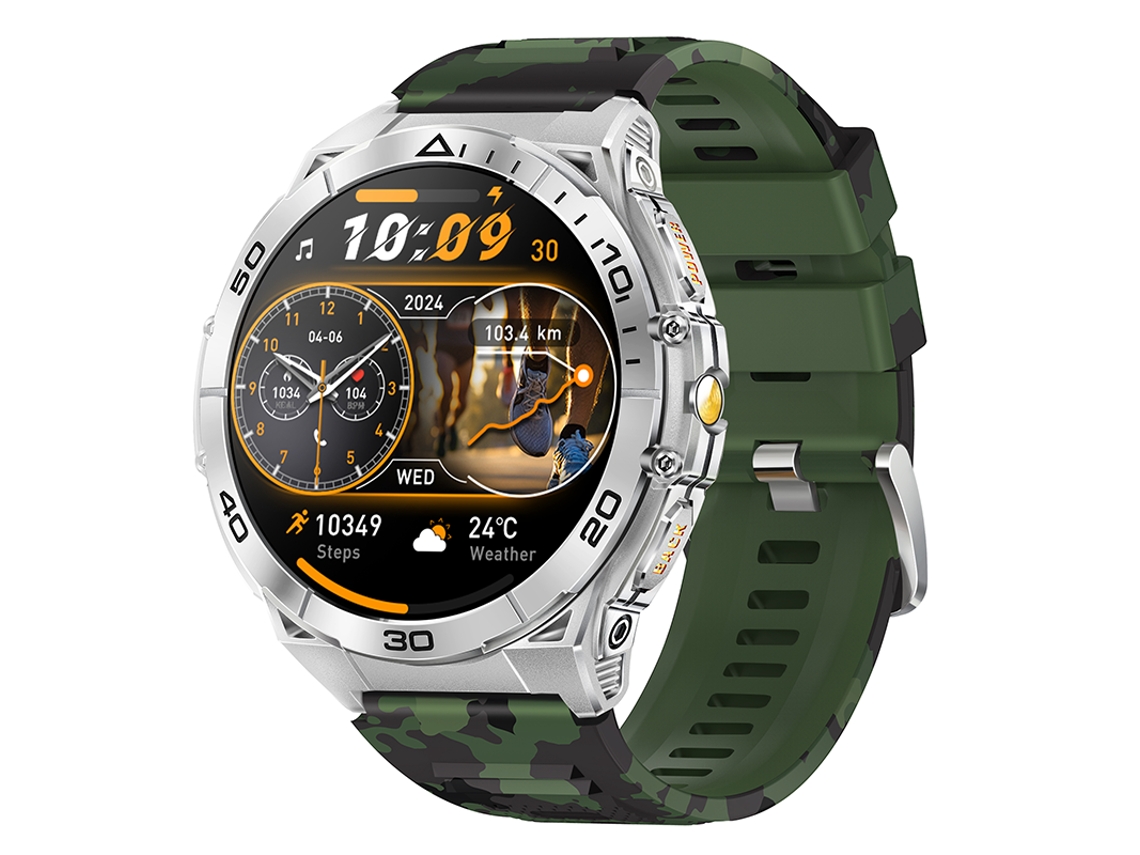 Reloj Inteligente Amoled De 1,6" Con Monitor De Actividad Física, Resistente Al Agua Ip68, Batería De 600 Mah, 20 Modos Deportivos (verde)