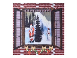 Adorno Navideño De Pared Con Papá Noel Y Muñeco De Nieve, 230x180cm, Decoración Para El Hogar