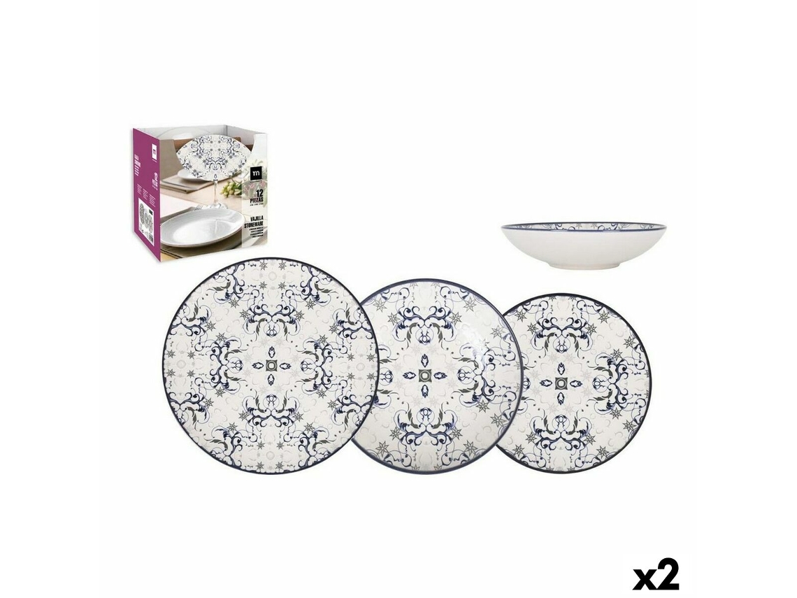 Set de Vajilla LA MEDITERRANEA Tesa Porcelana 12 Piezas Worten.es