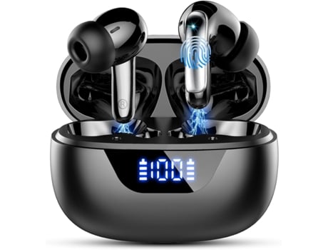 Auriculares Inalámbricos, Auriculares Bluetooth 5.3 con 4 Micrófonos con Cancelación de Ruido ENC, Mini Auriculares Inalámbricos con Graves Profund...