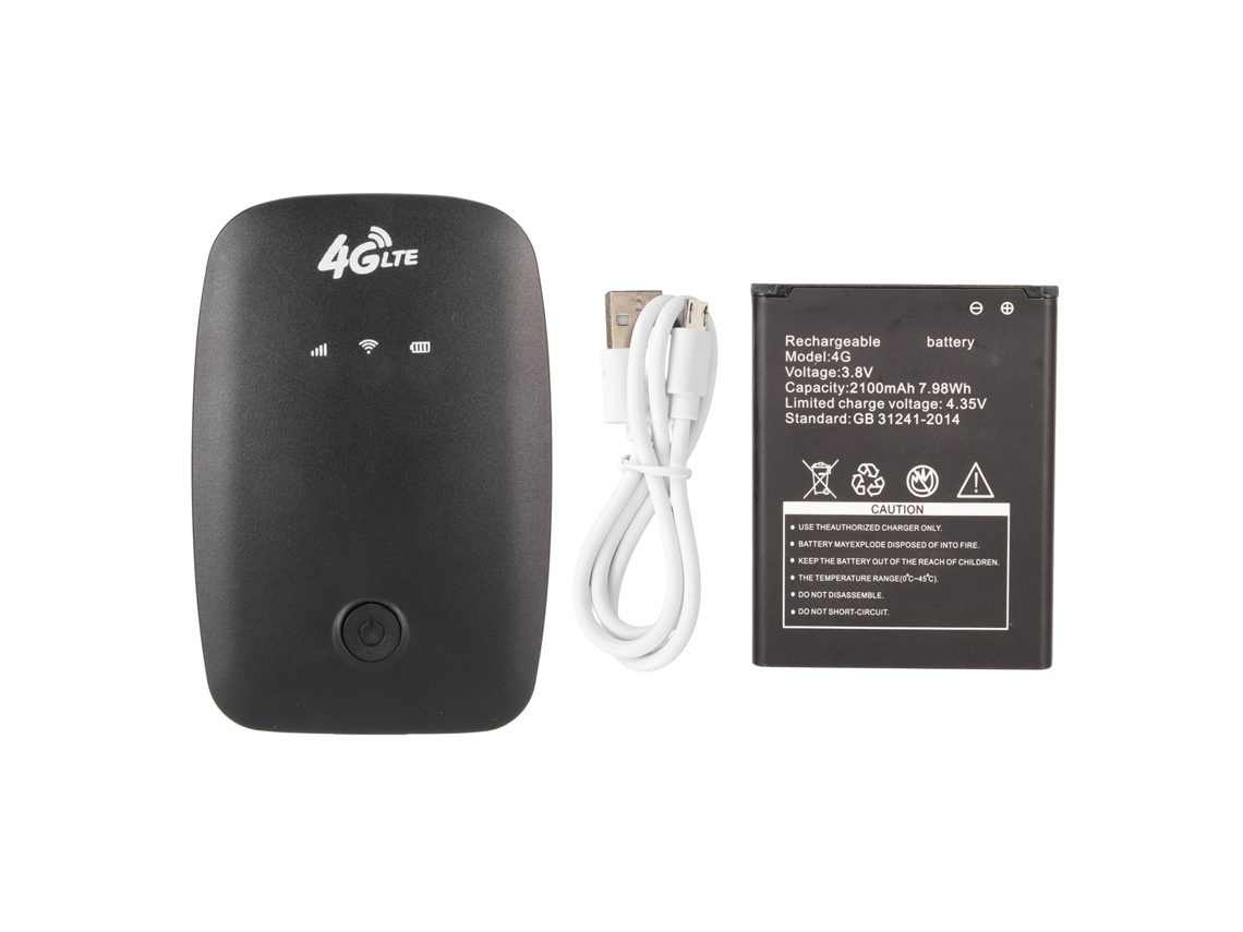 Punto De Acceso Wifi Móvil 4g De Alta Velocidad, Router Portátil Mini Lte Ligero, Color Negro