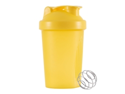 Vaso mezclador portátil amarillo Mdug para claras de huevo y mantequilla, ideal para el gimnasio y actividades al aire libre, fabricado en material PE.
