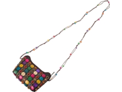 Bolso De Mano Étnico Retro De Cáscara De Nuez Adornado Con Cuentas, Bolso De Hombro Bohemio Para Mujer Con