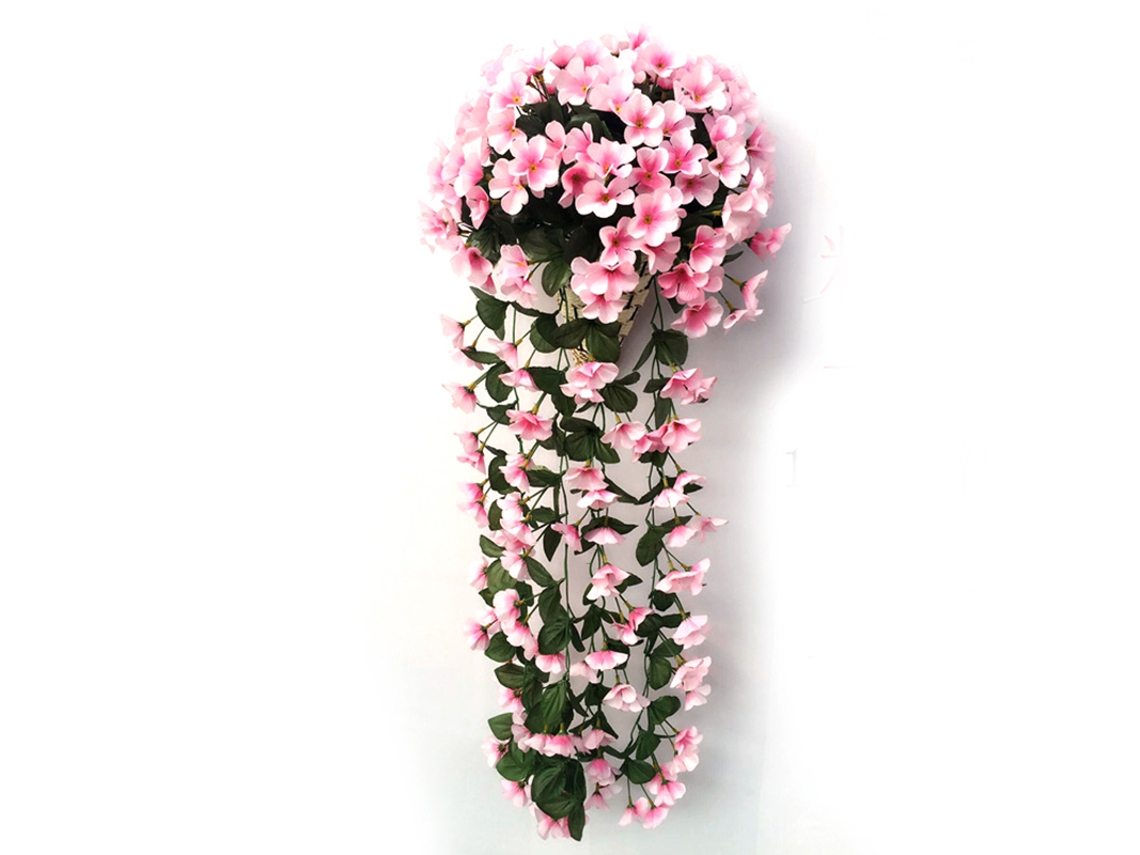 Cesta Colgante De Glicina Artificial, Flor Violeta De Imitación, Decoración De Boda Para Colgar En La Pared.