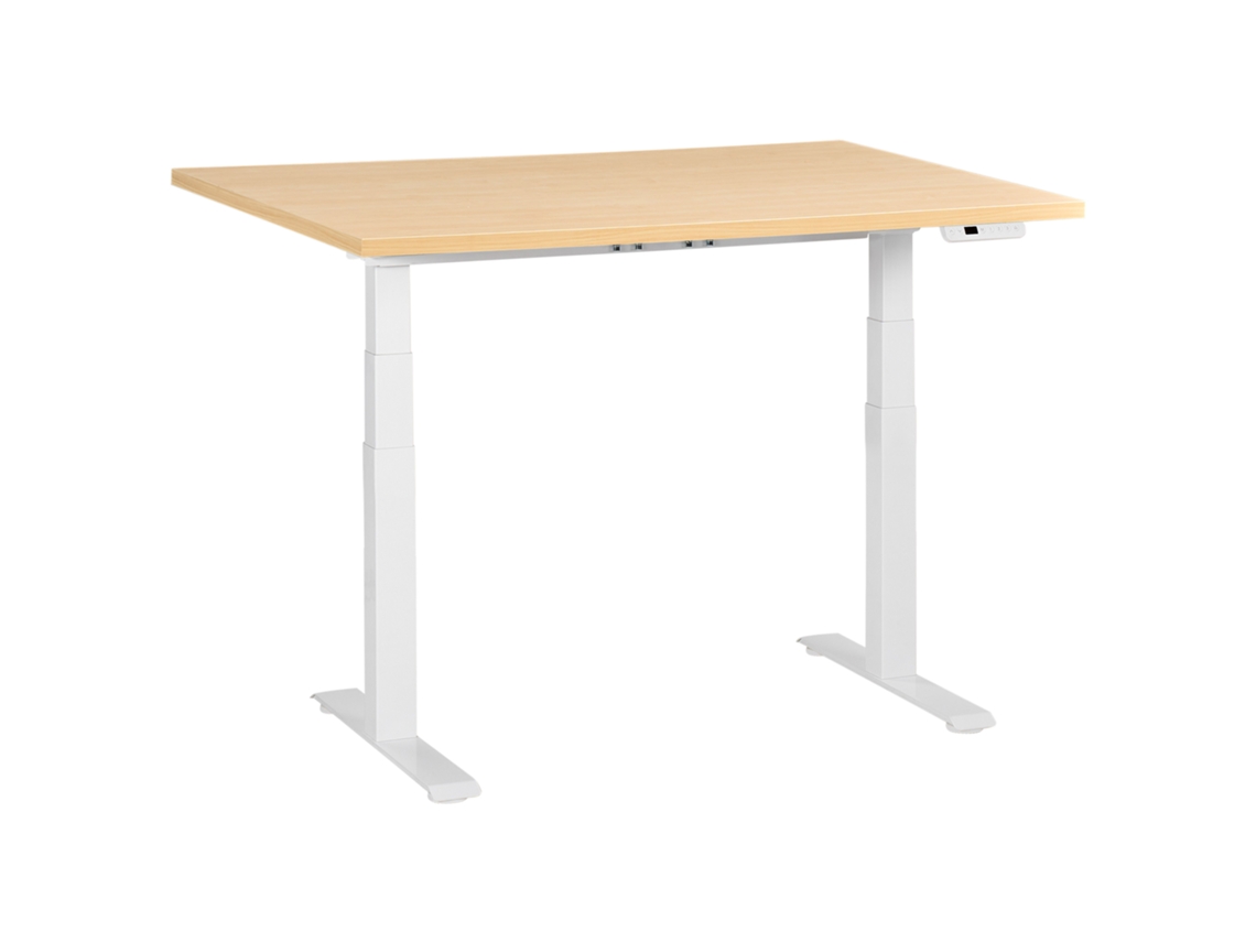 Secretária De Pé Ajustável Eletricamente Destines Castanho Claro/branco 120 Cm 72 Cm