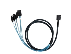Cabo Mini Sas Hd 12gb Sff-8643 Para 4 Sata Lsi Adaptador 1m Cobre Tecido Substituição