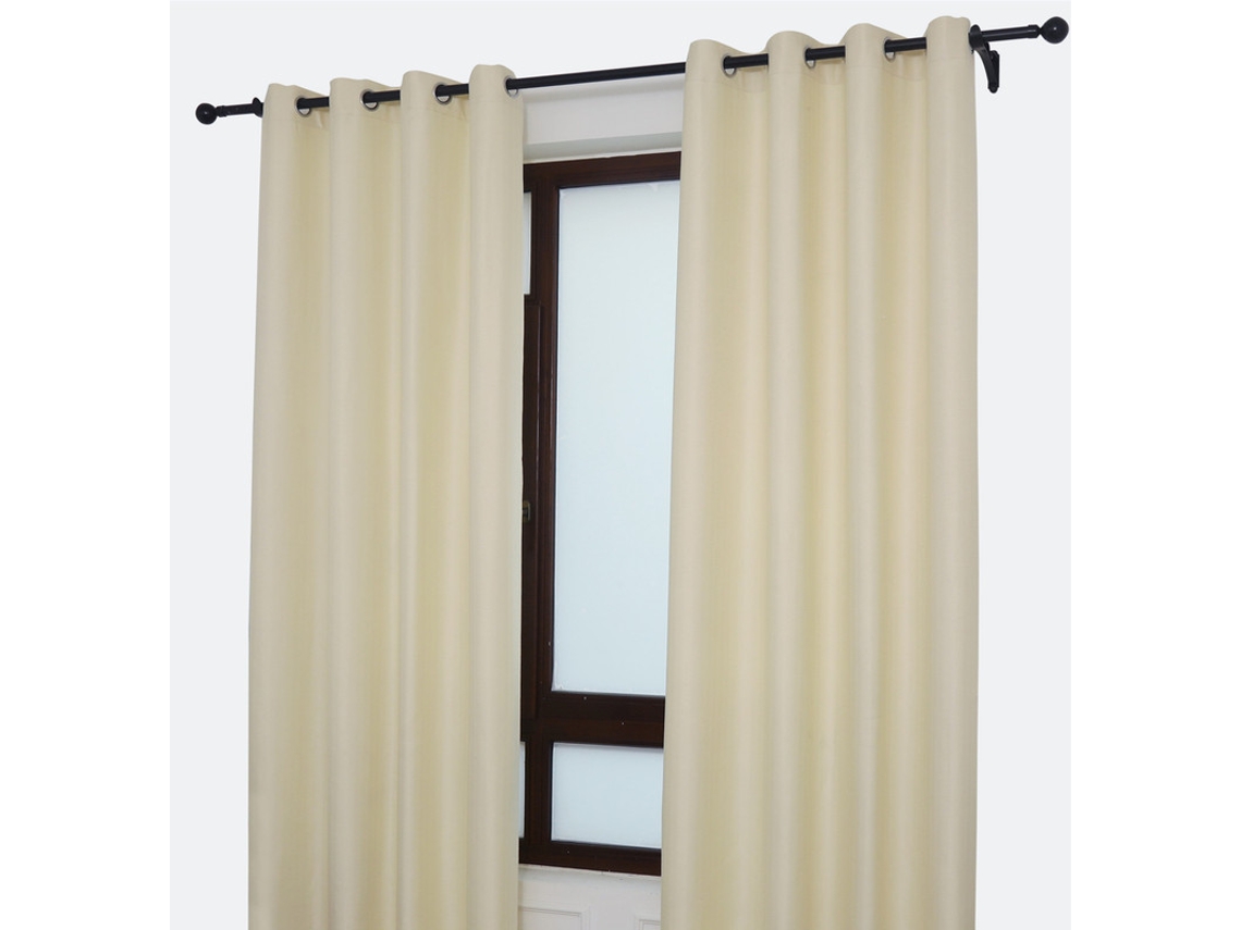 Cortina Fabricada con Tela Fina y Sólida Beige 140 x 260 cm - Individual