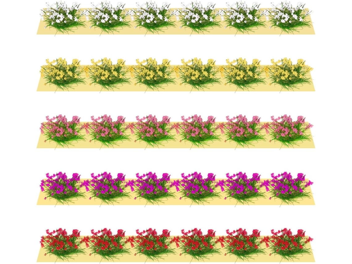 5 Racimos De Flores Miniatura De Colores Para Decoración De Escenas Estáticas