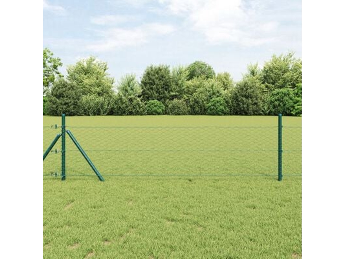 Valla hexagonal verde de acero de 4 x 50 m WSD544469 Lovely Home