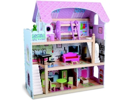 Casa de Muñecas MONI en Madera 17 Piezas Mila (Edad Mínima Recomendada: 36 meses)