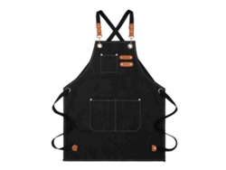 VVJIJILLY Aventais De Lona, Avental De Lona Com Alças Cruzadas Ajustáveis, Aventais De Trabalho De Lona Para Homens Com Bolsos, Avental Para Cozinha, Cozinha, P