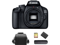 Kit Cámara Réflex CANON EOS 4000D SD32GB + Bolsa + batería LP-E10 + lector de tarjetas