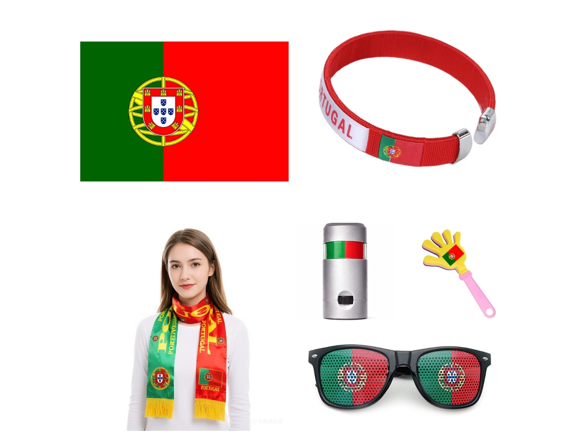Pack Doble Con Bandera, Bufanda, Pintura Facial Y Más Artículos, Lavable Y Transportable Para Eventos Deportivos Y Reuniones De Aficionados.