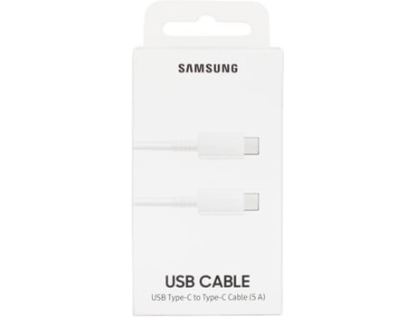 Cable SAMSUNG 5A (USB-C - Blanco)