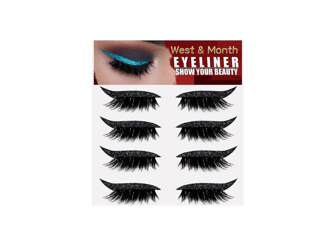 4 pares de adhesivos reutilizables para párpados y pestañas, maquillaje instantáneo y fácil de aplicar. Rosewell