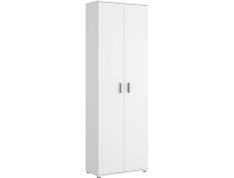Armario Multiusos 2 Puertas y 6 Estantes DKIT Fit (Blanco - 190x61x35 cm)