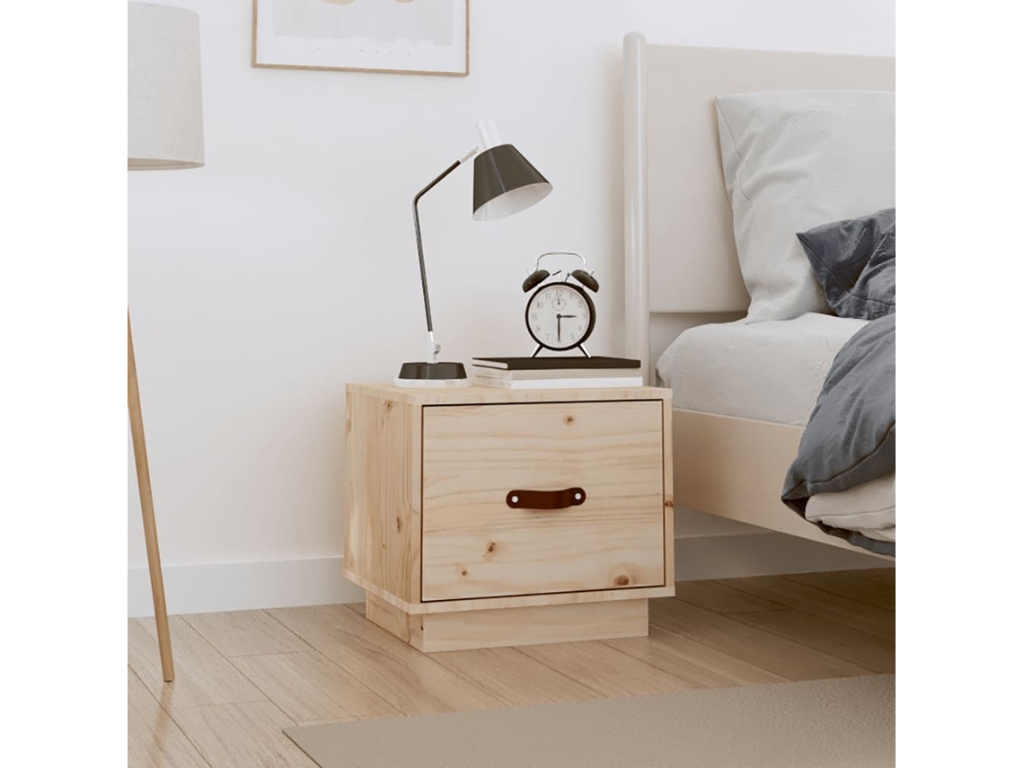 Mesita de Noche 40X34X35 Cm Madera de Pino Maciza