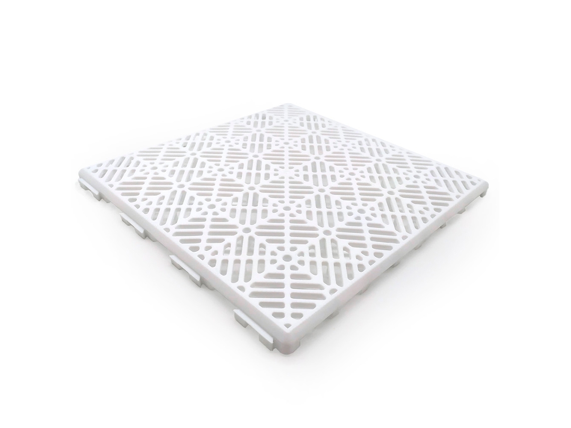 Pack Ahorro 200 Losetas Autoventiladas 30x30x1,5cm (≈18m² - Blanco) - Suelos De Piscinas, Terrazas, Césped Artificial, Perreras, Trasteros
