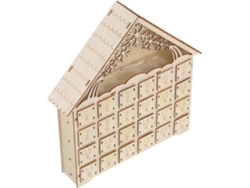 Calendario De Madera Iluminado Con Cajones Para Llenar, Decoración Rústica Para Encimera Y