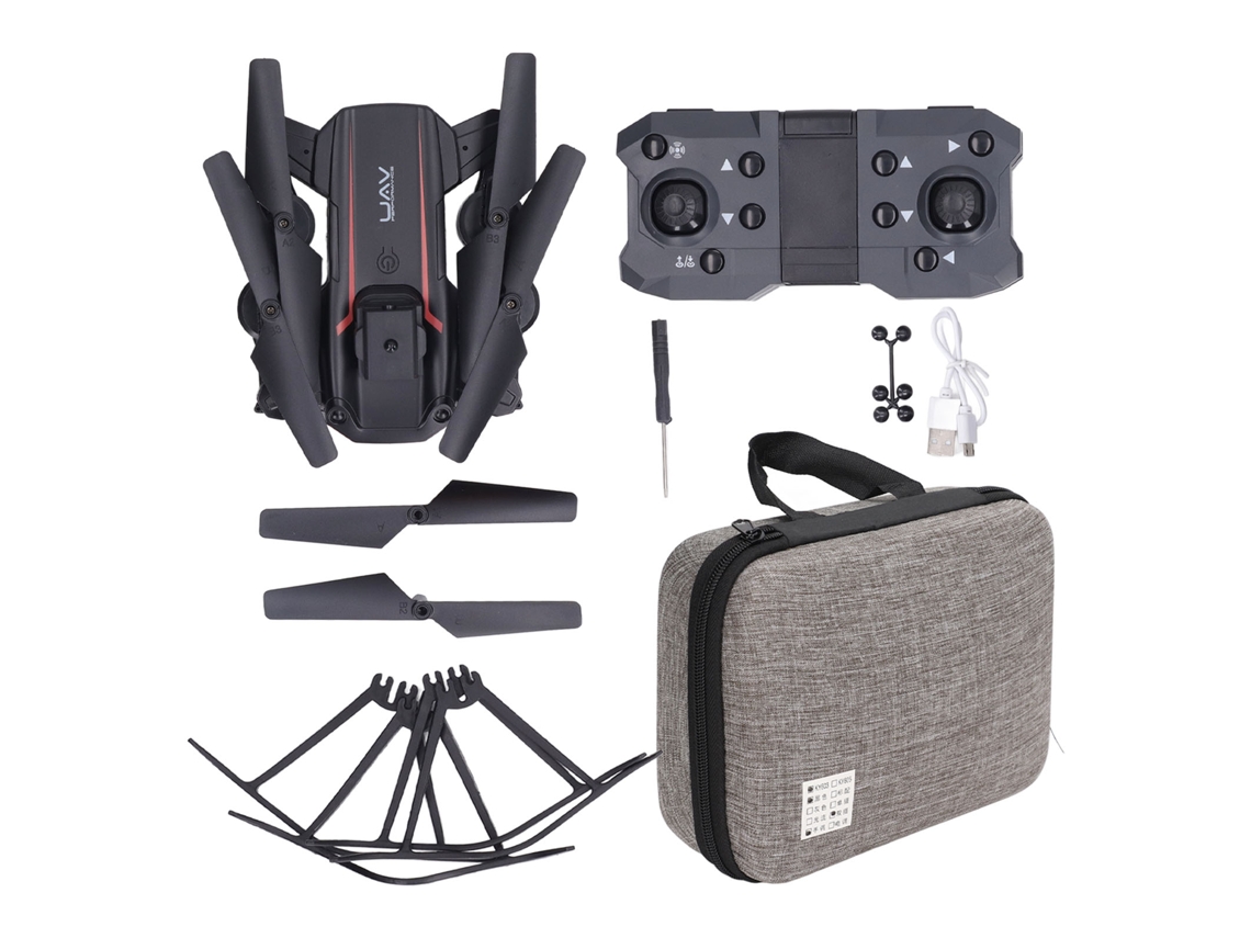Ats-drone Control Remoto Con Cámara Dual, Quadricóptero Plegable Para Fotografía Aérea, Batsería Sola, Negro