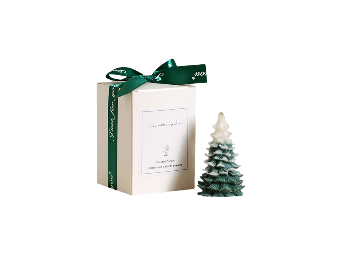 Vela aromática de árbol de Navidad Snowstorm Pera Fresia verde