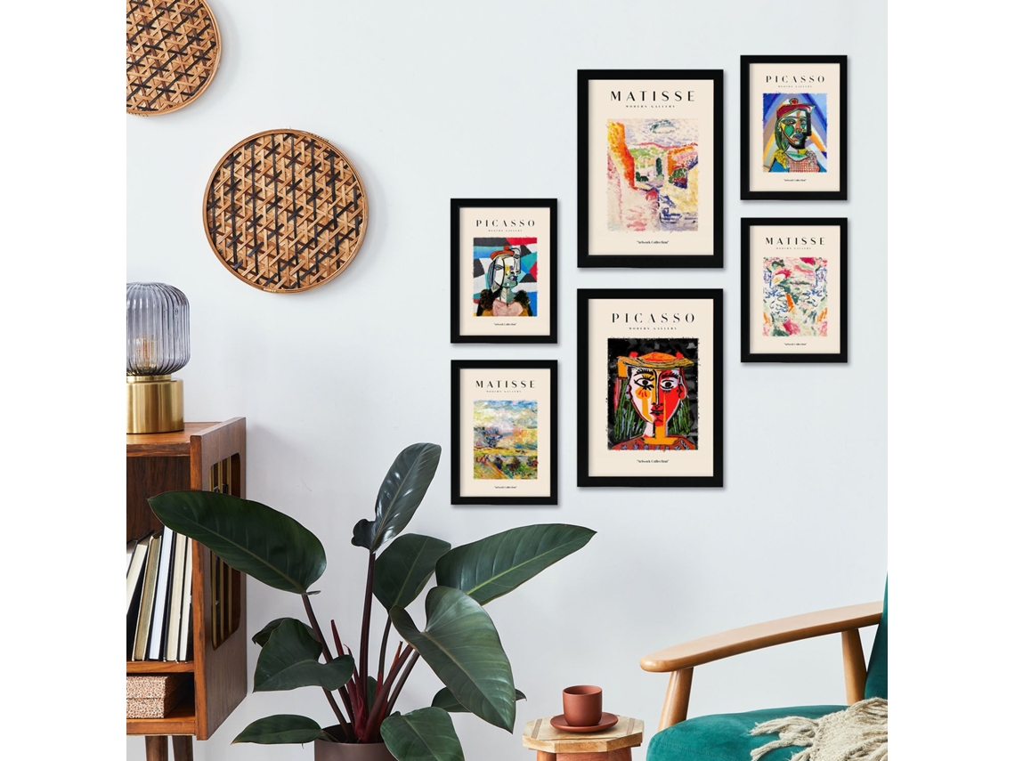 NACNIC Set De 6 Posters De Picasso Y Matisse Siglo Pasado Láminas De Fauvismo Y Surrealismo Para  Tamaños A3 & A4 Marcos Negros
