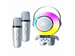 Altavoz De Karaoke Mdug Con Dos Micrófonos - Reloj Despertador - Diseño Único - Sonido De Alta Calidad