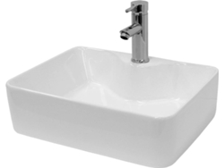 Lavabo ECD GERMANY Cuadrado Cerámica (Blanco - 48 x 38 x 14 cm)