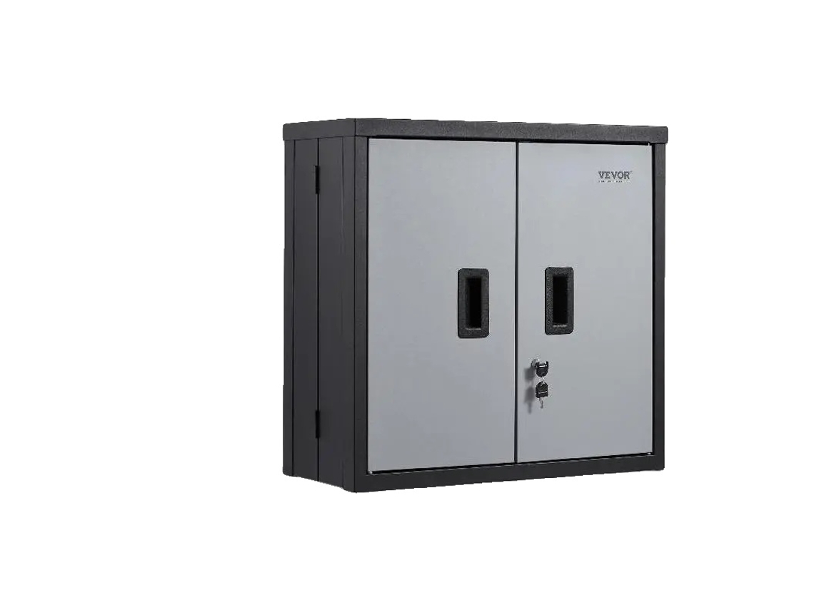 Armario de pared de metal, diseño plegable, estantes ajustables, color negro