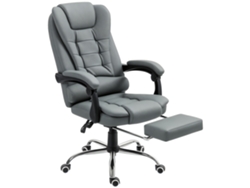 Silla Oficina Reclinable 145 Reposapiés Piel Sintética Gris