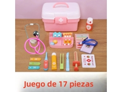 (17 Piezas) Caja De Medicinas De Madera Simple Para Niños, Simulación De Hogar, Juego De Doctor, Enfermera