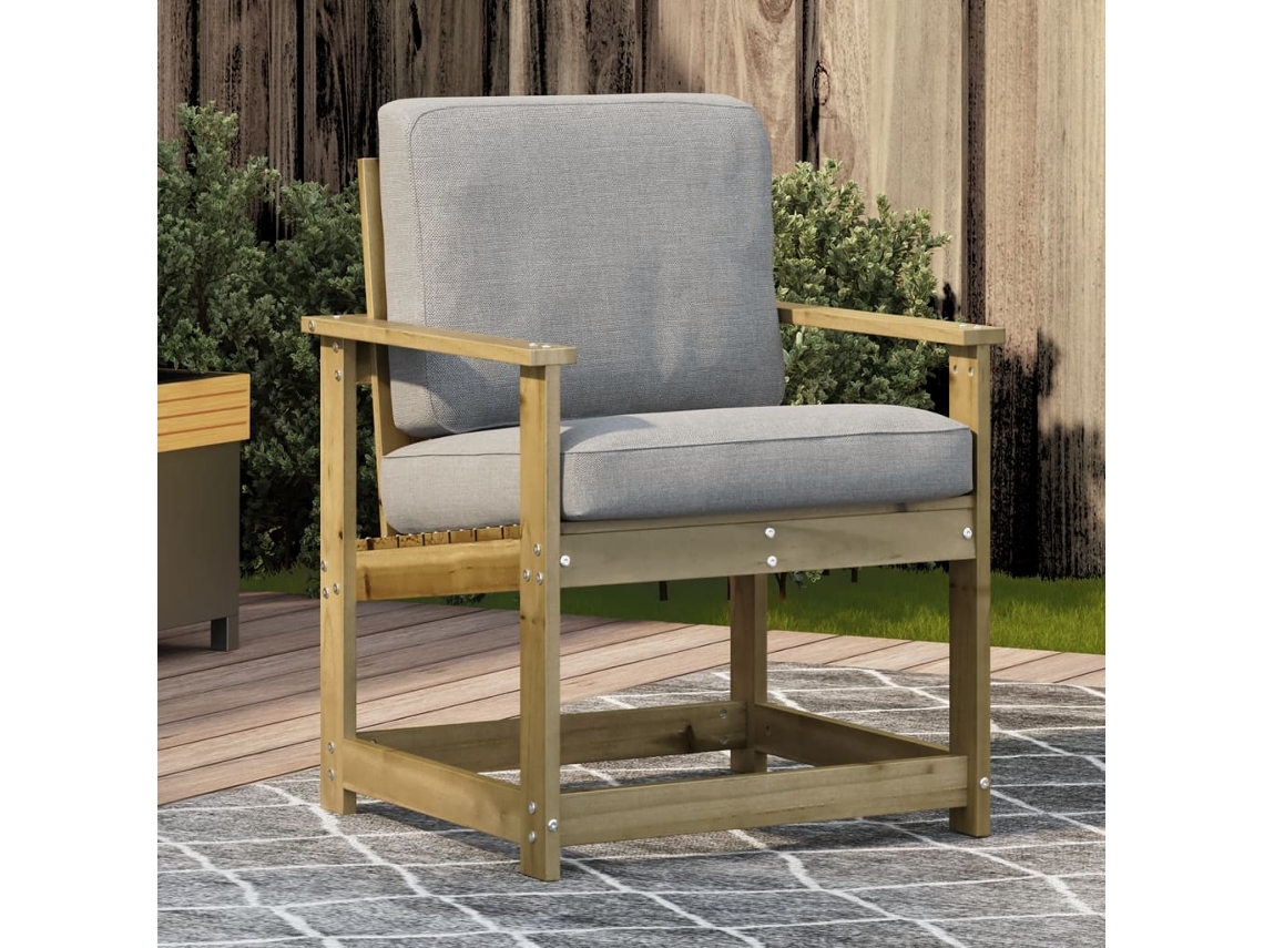 Silla De Jardín Madera De Pino Impregnada 62x56x77 Cm