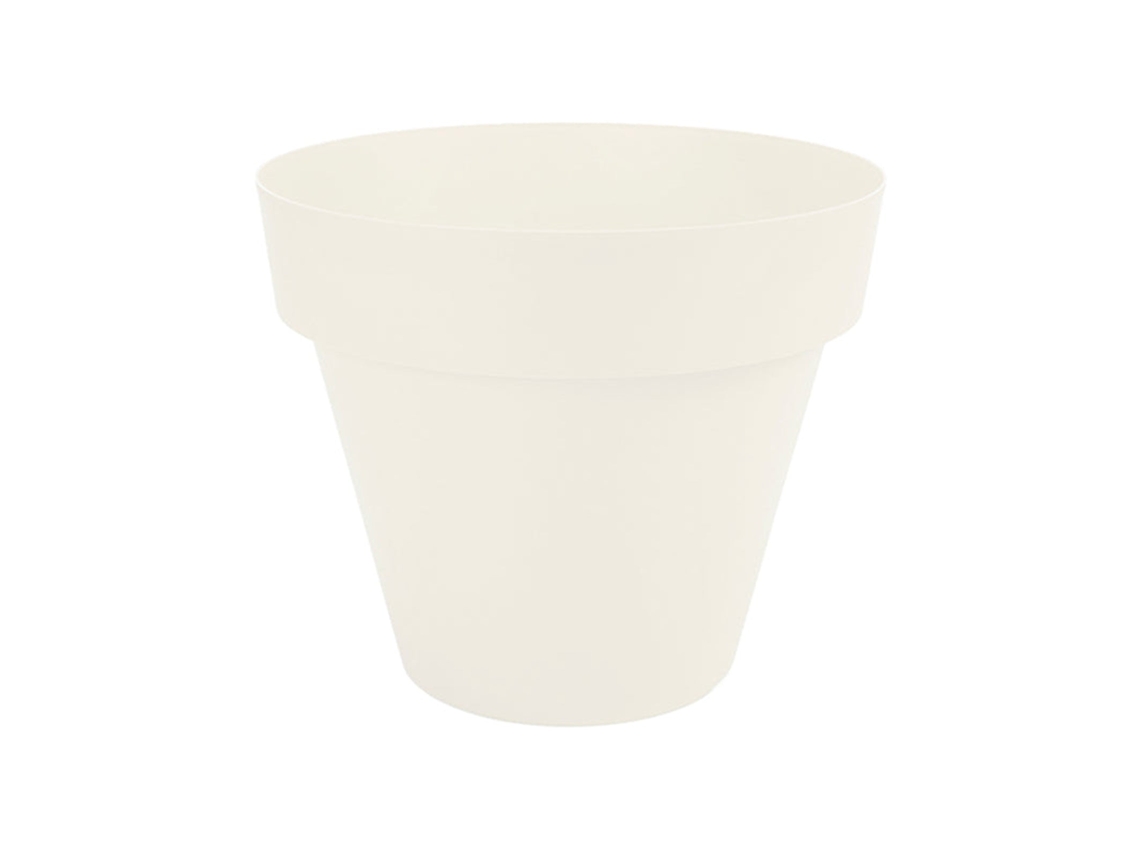 Maceta redonda de plastico Coubi Round P color cafe con leche 21x21x19