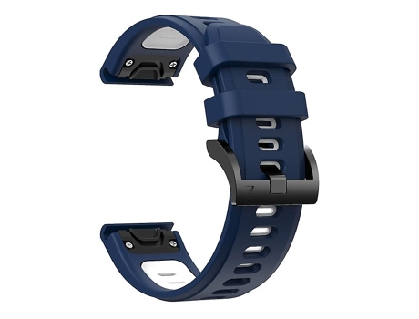 Correa De Reloj Inteligente Para Garmin Fenix 5 22 Mm Banda De Reloj De Silicona Deportiva Azul Medianoche De - Blanco VENISYMLIS
