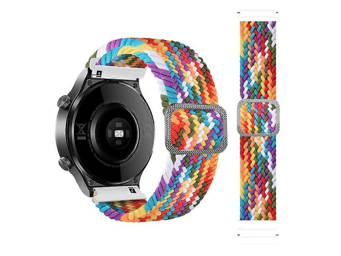 Correa ajustable y elástica de nailon trenzado para Samsung Galaxy Watch 3, 45 mm (arcoíris).