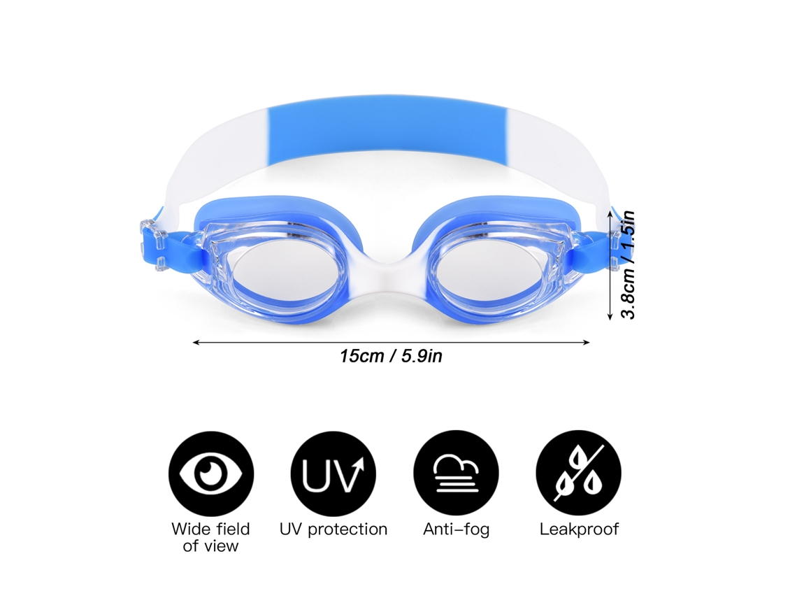 Gafas De Natación Infantiles Impermeables Y Antivaho Con Protección Uv, Capucha, Pinza Nasal, Tapones Para Los Oídos Y Estuche.