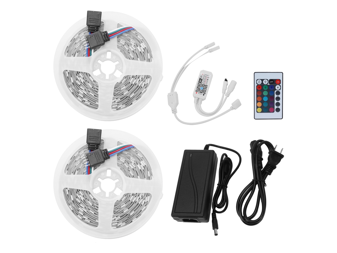 Rebe-tiras De Luces Led Wifi Inalámbricas 300led 10m 12v Rgb Dimmable Flexibles Coloridas