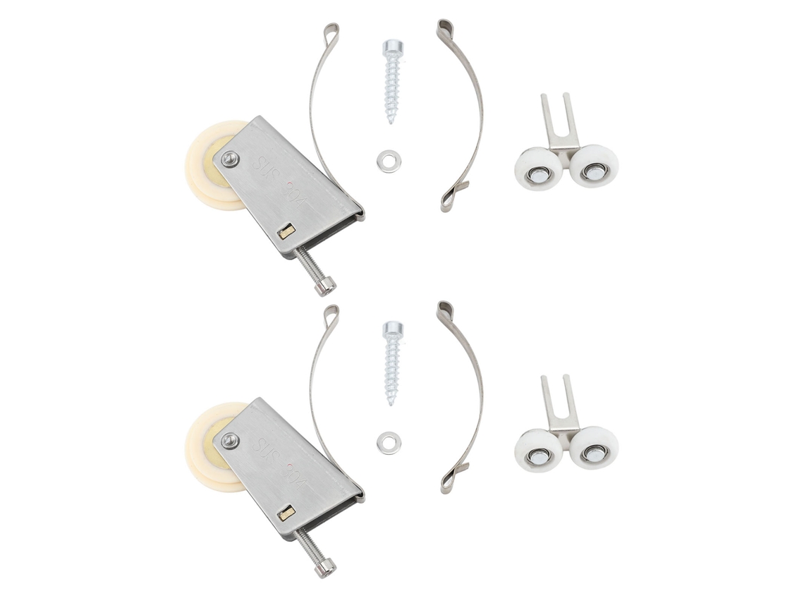 Rodamientos de rodillos para puertas correderas de acero inoxidable, 2 juegos, cobre, impermeables.