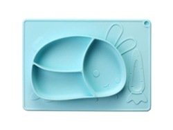 Plato De Silicona Para Bebé Con Toalla Integrada - 3 Compartimentos, Libre De Bpa