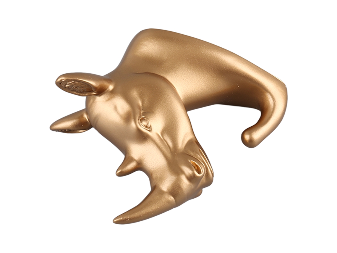 Gancho De Pared Decorativo De Resina Con Forma De Rinoceronte Dorado Para Ropa, Toallas Y Llaves.