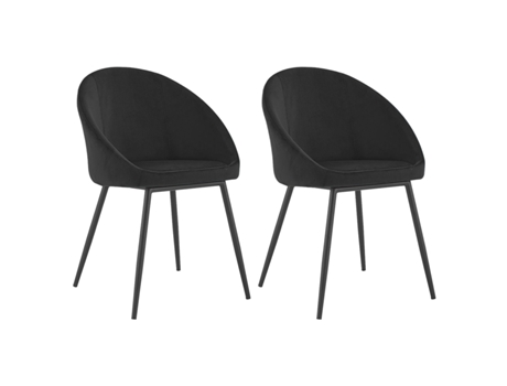 Sillas HAPPY GARDEN Negro (Terciopelo - Negro - 54 x 53 x 81 cm cm)