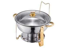 Juego de plato calefactor y calentador Tekmaquinas Gold Buffet de 4,7 l con tapa