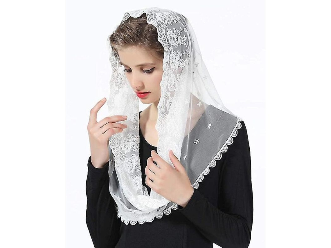 Velo De Encaje Floral, Tocado Para Misa En Latín, Mantilla Corta, Pañuelo Nupcial Para Mujer, Gim