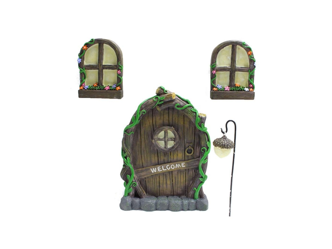 Decoraciones luminosas para puertas y ventanas para árboles de hadas en miniatura